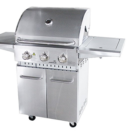 Grilluxe RVS gasbarbecue 3 branders met zijbrander