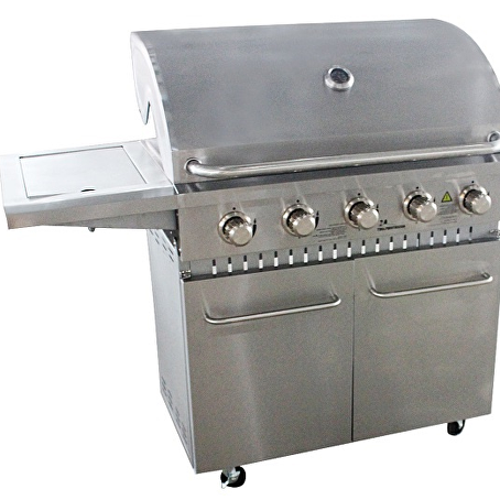 Grilluxe RVS gasbarbecue 5 branders met zijbrander
