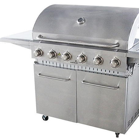 Grilluxe RVS gasbarbecue 6 branders met zijbrander