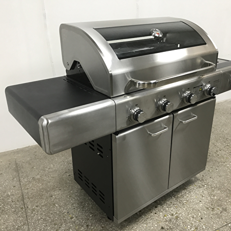 GrilluxePrime gasbarbecue 4 branders met gietijzeren kookplaat