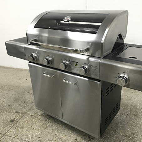 GrilluxePrime gasbarbecue 4 branders met gietijzeren kookplaat