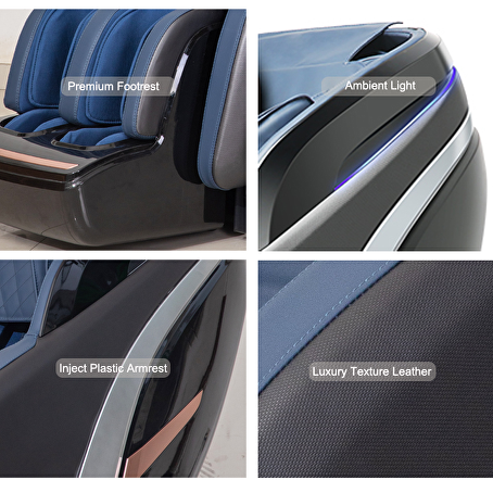 RelaxaSoothe Zero Gravity massagestoel zwart/blauw