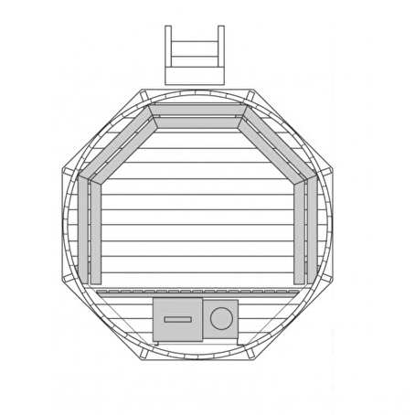 ThermoraLux Hottub ongemonteerd 1900x1900x1045mm met houten cover