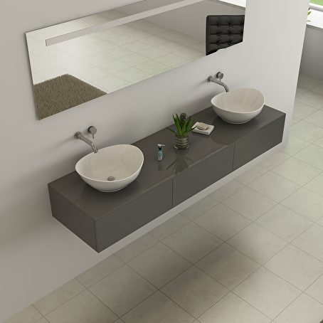 Badkamermeubelset Essence 180 cm - Hoogglans antraciet