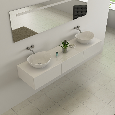 Badkamermeubelset Essence 180 cm - Hoogglans wit