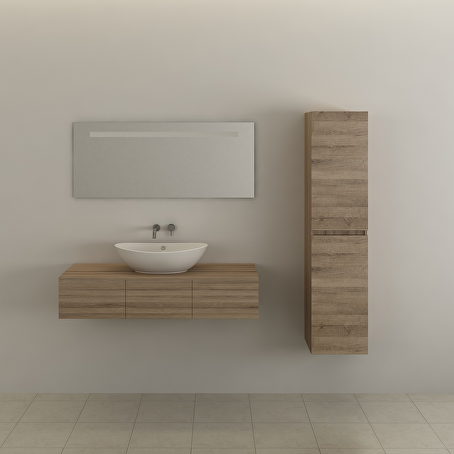 Badkamermeubelset Essence 180 cm - Licht hout decor