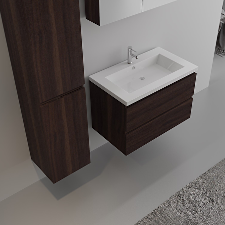Badkamermeubelset Woodland 80 cm - Donkerhout decor