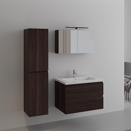 Badkamermeubelset Woodland 80 cm - Donkerhout decor