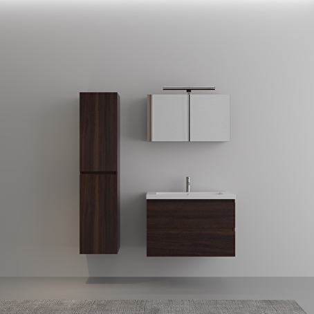 Badkamermeubelset Woodland 80 cm - Donkerhout decor