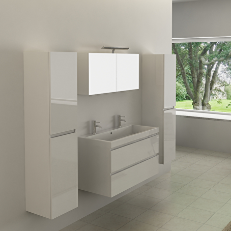Badkamermeubelset Woodland 100 cm - Hoogglans wit