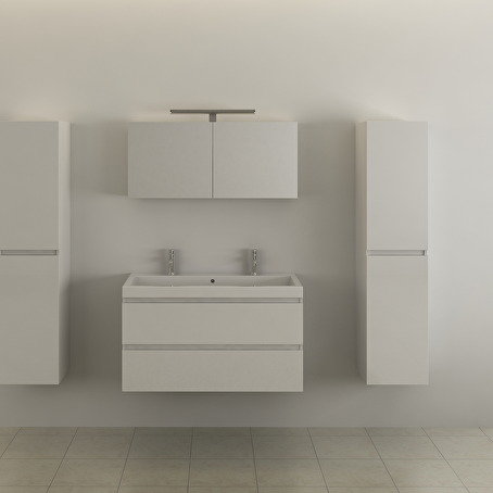 Badkamermeubelset Woodland 100 cm - Hoogglans wit