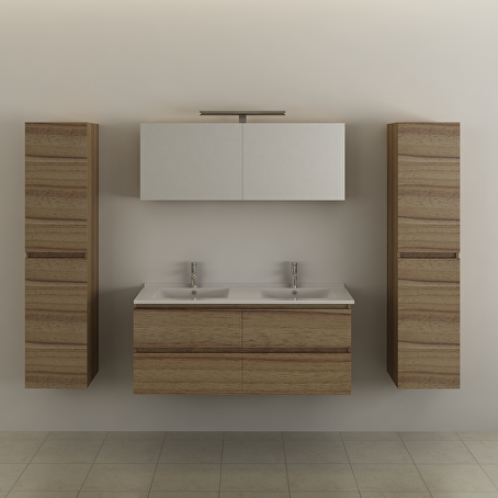 Badkamermeubelset Woodland 120 cm - Lichthout decor