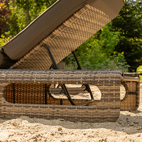 ElevaLounge wicker ligbeddenset 3-delig Grijs