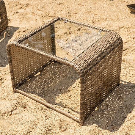 ElevaLounge wicker ligbeddenset 3-delig Grijs