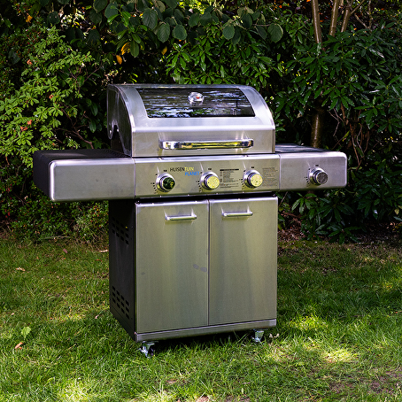 GrilluxePrime gasbarbecue 3 branders met gietijzeren kookplaat
