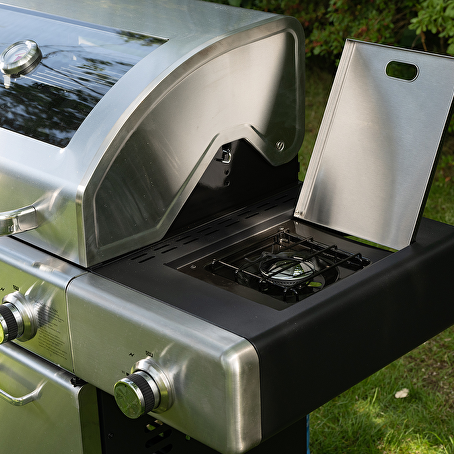 GrilluxePrime gasbarbecue 3 branders met gietijzeren kookplaat