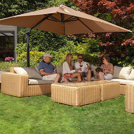 Luminary loungeset 8-delig lichtbruin wicker