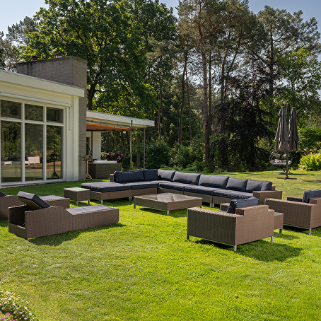 Zeufes loungeset 13-delig zwart wicker