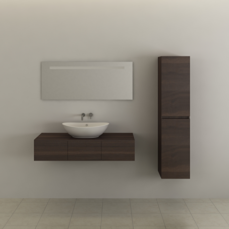 Badkamermeubelset Essence 120 cm - Donkerhout decor