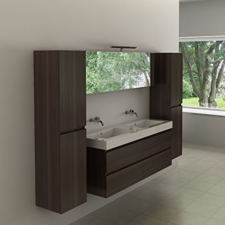 Badkamermeubelset Delmar 140 cm - Donkerhout decor