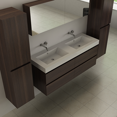 Badkamermeubelset Delmar 140 cm - Donkerhout decor