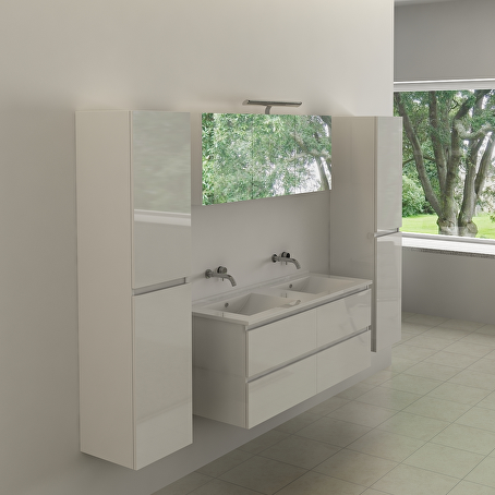 Badkamermeubelset Delmar 120 cm - Hoogglans wit