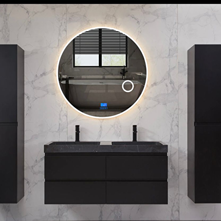 MirrorLink SMART ronde badkamerspiegel  Ø80 cm, dikte: 0,5 cm