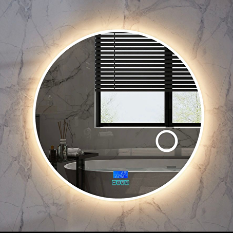 MirrorLink SMART ronde badkamerspiegel  Ø80 cm, dikte: 0,5 cm