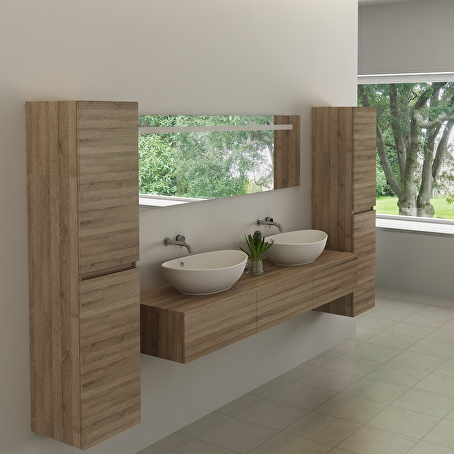 Badkamermeubelset Essence 180 cm - Licht hout decor