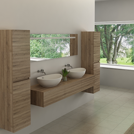 Badkamermeubelset Essence 180 cm - Licht hout decor