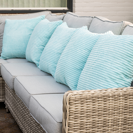 Savory diningset 6-delig lichtgrijs wicker met koelruimte
