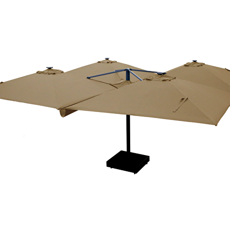 Paralux vierdubbele parasol zandkleurig 300x300cm x4