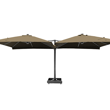 Paralux vierdubbele parasol zandkleurig 300x300cm x4