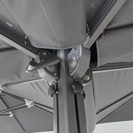 Paralux vierdubbele parasol zwart 300x300cm x4