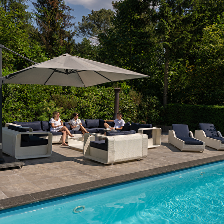 Zeufes loungeset 13-delig wit wicker