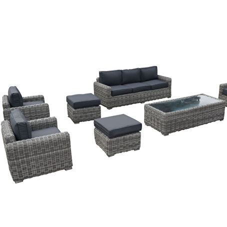 Zeufes loungeset 13-delig wit wicker