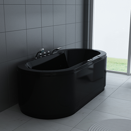 PureSteam Relaxbad Hoogglans zwart