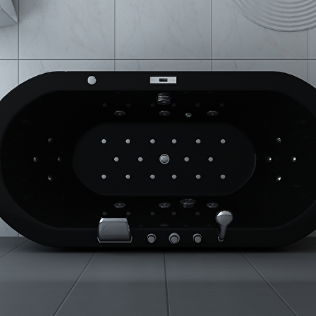 PureSteam Relaxbad Hoogglans zwart
