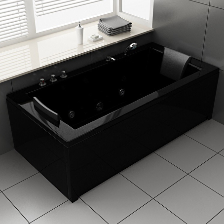 PureSteam Relax Rechthoek Zwart