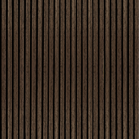 Akoestisch wandpaneel gerookt Eiken 280 x 60 cm - 3-zijdig houtfineer