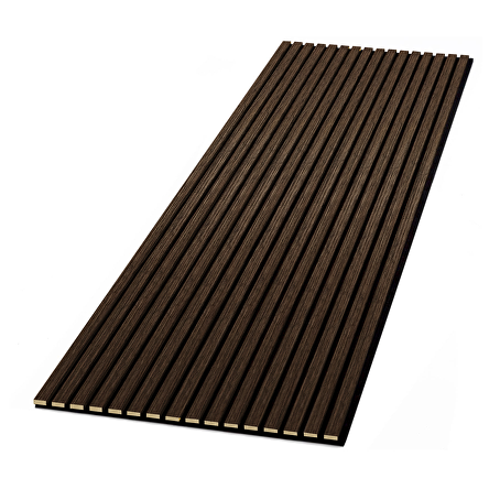 Akoestisch wandpaneel gerookt Eiken 280 x 60 cm - 3-zijdig houtfineer
