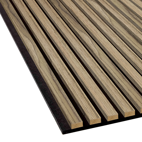Akoestisch wandpaneel Walnoot 280 x 60 cm - 3-zijdig houtfineer