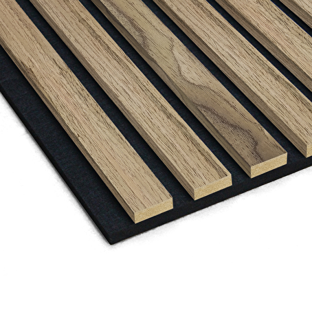 Akoestisch wandpaneel Walnoot 280 x 60 cm - 3-zijdig houtfineer