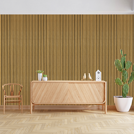 Akoestisch wandpaneel Eiken 300 x 60 cm - 3-zijdig houtfineer