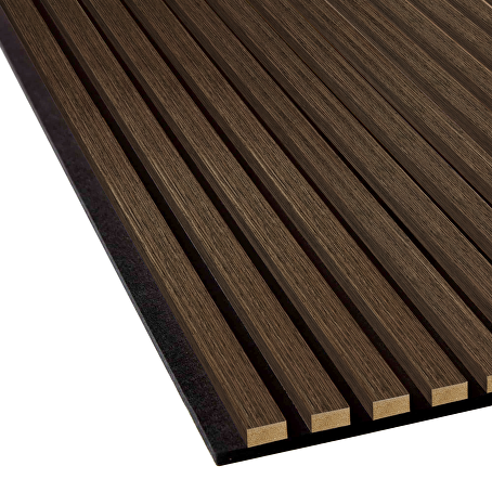 Akoestisch wandpaneel gerookt Eiken 300 x 60 cm - 3-zijdig houtfineer
