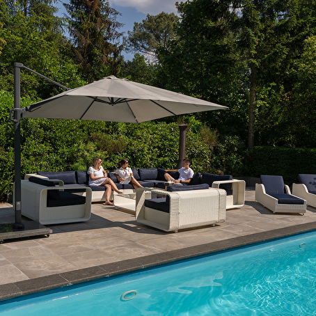 Zeufes loungeset 11-delig wit wicker
