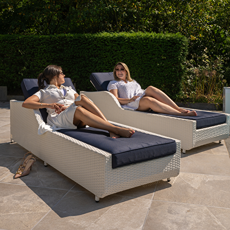 Zeufes loungeset 11-delig wit wicker