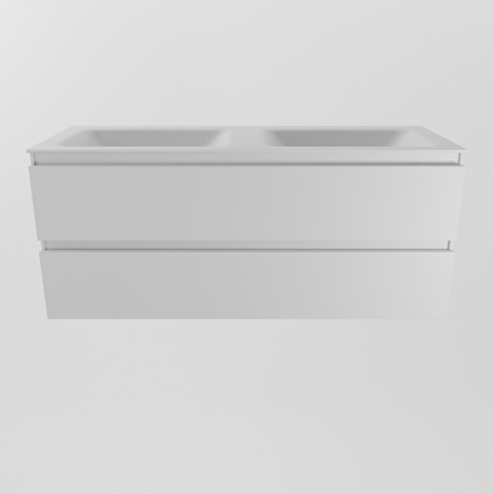 MONDIAZ AIVY 120cm badmeubel Talc, wastafel Talc solid surface dubbel zonder kraangat