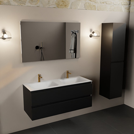 MONDIAZ AIVY 80cm badmeubel Talc, wastafel Talc solid surface midden 1 kraangat