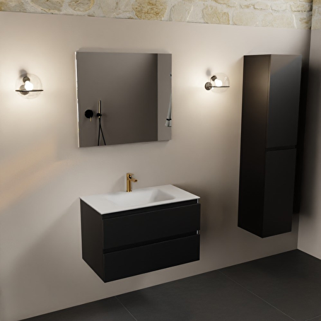 MONDIAZ AIVY 80cm badmeubel Urban, wastafel Talc solid surface midden 1 kraangat